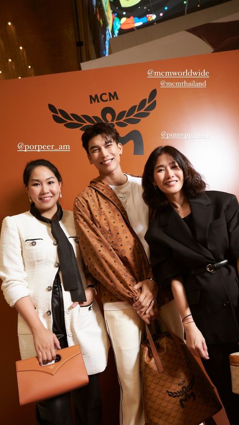 Mew Suppasit at the MCM brand event for the launch of the MCM Lauretos Pop-up Store (Posted by Mew Suppasit via Instagram Stories @mewsuppasit,12/01/2024) Mcm Brand, Brand Event, Event Branding, Mew Suppasit, Pop Up Store, Instagram Story, Pop Up, Product Launch, Instagram