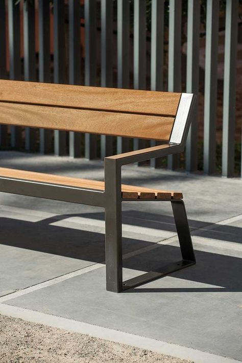 Fabrikasi Logam, Cheap Patio Furniture, Wooden Benches, Kursi Bar, Welded Furniture, Metal Bench, Metal Furniture Design, Bench Designs, Urban Furniture