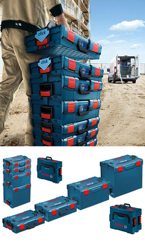 Bosch : Modular Portable Tool Storage System Small Parts Organizer, Plastic Tool Box, Stackable Storage Boxes, Bosch Tools, Tool Boxes, Modular Storage, Plumbing Tools, Plastic Organizer, Plastic Drawers