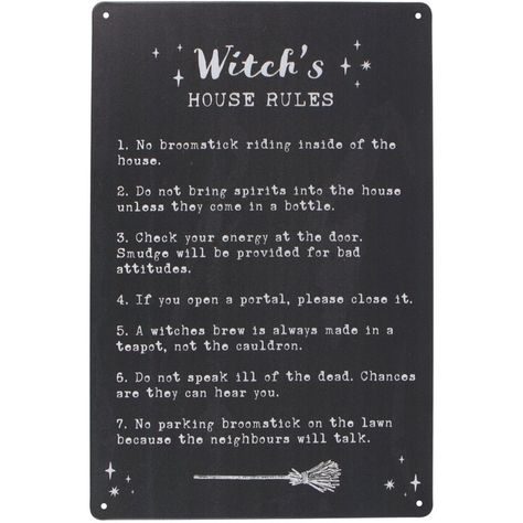 Halloween Home Decorations, Witch's House, House Rules Sign, Tattoo Quotes About Strength, Pagan Magic, Witch Board, Witch Spirituality, Wiccan Spell Book, White Witch