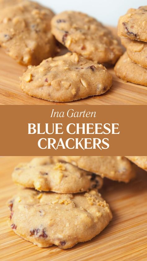 Ina Garten Blue Cheese Crackers Blue Cheese Puffs, Blue Cheese Crackers, Homemade Cheese Crackers, Barefoot Contessa Recipes, Stilton Cheese, Ina Garten Recipes, Homemade Crackers, Cheese Puffs, Barefoot Contessa