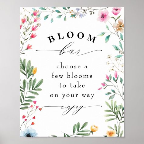 Wildflower Bloom or Flower Bar Sign Flower Bar Sign, Bar Ad, Flower Bar, Tabletop Signs, Bar Sign, Create Sign, Bar Signs, Wild Flowers, Created By