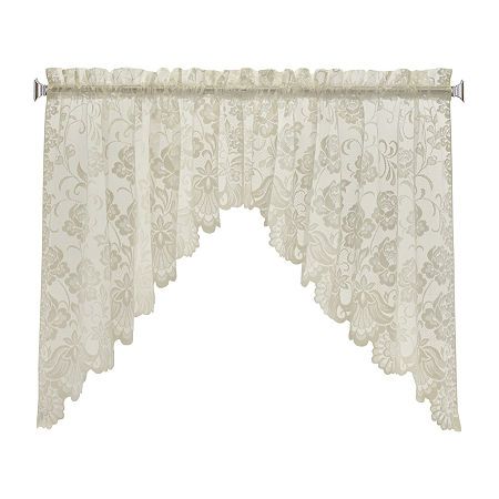 Our rod pocket valance is the perfect way to add a touch of romance to your home. Its light filtering style allows natural light to flow while allowing the essence of nature to filter through. The timeless romantic floral lace design with a delicate scalloped bottom hem and selvedge sides adds a touch of charm that can warm any room.# Pieces In Set: 2Number of Panels: 2Included: 2 Valance(s)Features: Embroidered, Easy CareTop Construction: Rod PocketTop Opening: 1 1/2 In Rod PocketUse: IndoorBas Room Pieces, Lace Valances, Lace Window, Lace Curtain, Floral Swag, Valance Window Treatments, Curtain Valance, Lace Curtains, Window Valance