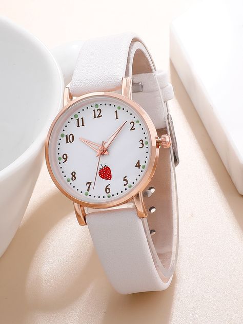 Casual Collar    Relojes de Pulsera Embellished Cute Wrist Watch, Cute Watches For Teens, Girly Watches, Watch For Girls Wrist, Watch For Girls Stylish, Hand Watch For Girls, Kawaii Watch, Pink Round Watches With Subdials, Watches Women Simple