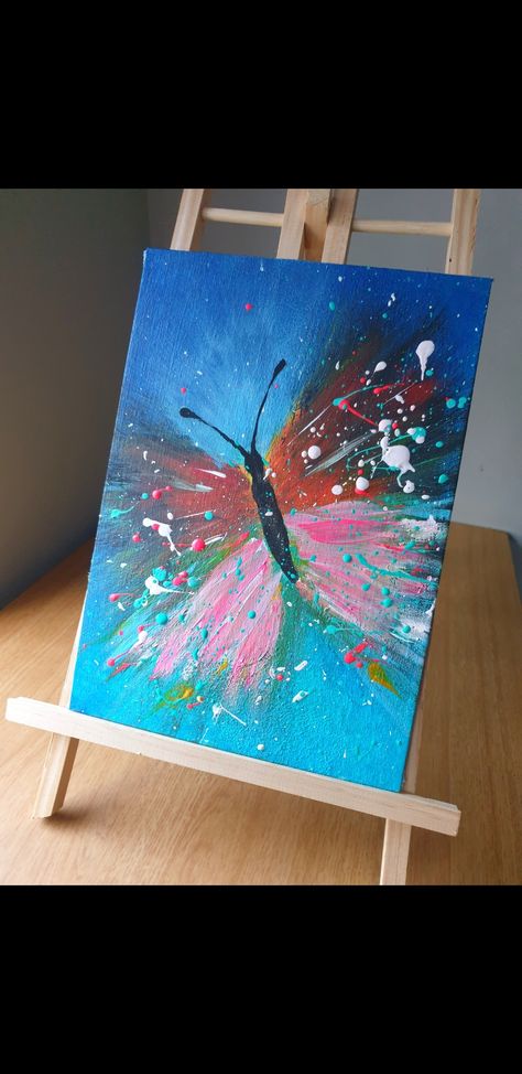 Acrylic Butterfly Painting, Abstract Butterfly Painting, Butterfly Painting On Canvas, Butterfly Acrylic Painting, Random Sketches, Acrylic Butterfly, Abstract Butterfly, Butterfly Art Painting, Neon Painting