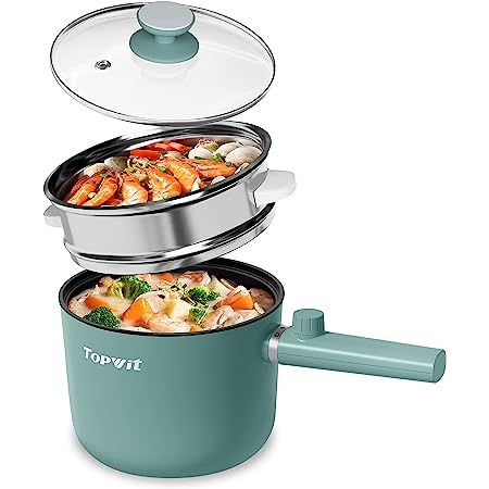 -$37.99 at pin date -Dual Power Setting -Ideal Capacity & Portable -Healthy Non-Stick Coating -Dual Safety Protection Chinese Fondue, Ramen Cooker, Electric Pot, Electric Steamer, No Egg Pancakes, Electric Cooker, Steamed Vegetables, Camping Glamping, Cooking Pot