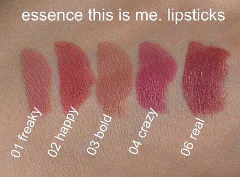 Essence Lipstick, Drugstore Lips, Essence Makeup, Color Lipstick, Essence Cosmetics, Lipstick Collection, Lipstick Swatches, Beauty Lipstick, Boost Your Confidence