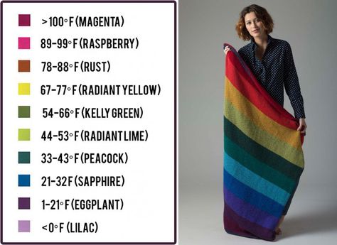 Want to make a temperature blanket? We've got the perfect patterns! Weather Knitted Blanket, Temperature Knitting, Temperature Crochet Blanket, Temperature Crochet, Temperature Scarf, Temp Blanket, Temperature Afghan, Weather Blanket, Large Granny Square