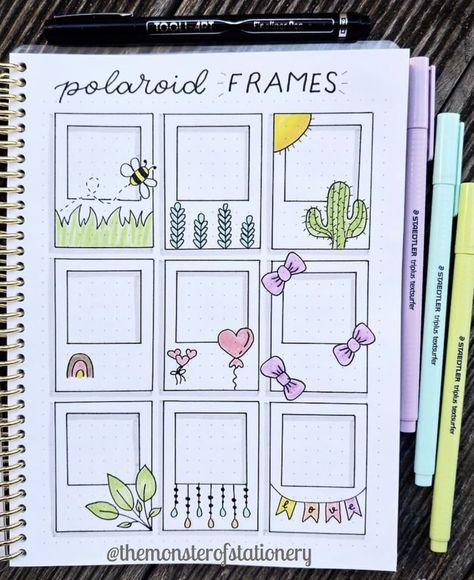 Banners And Frames, Polaroid Frames, خريطة ذهنية, Bullet Journal Banner, Creating A Bullet Journal, Bond Paper Design, Bullet Journal Mood Tracker Ideas, Bullet Journal Notes, Bullet Journal Paper