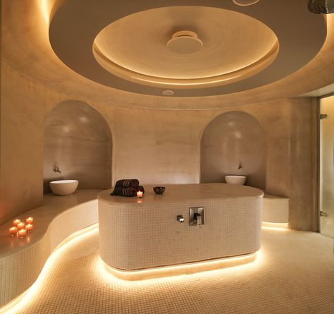 Hammam Bathroom, Spa Design Interior, Sauna A Vapor, Moroccan Bath, Spa Luxe, Home Spa Room, Spa Room Decor, Spa Interior Design, Spa Lighting