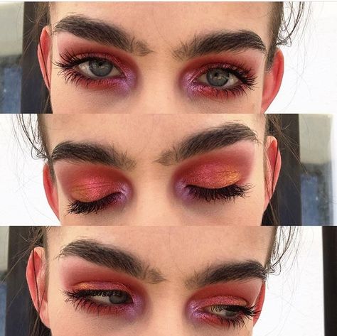 Eye Makeup Glitter, Red Shadow, Mekap Mata, Look Grunge, Smink Inspiration, Natural Eye Makeup, Pink Makeup, Editorial Makeup, Long Lashes