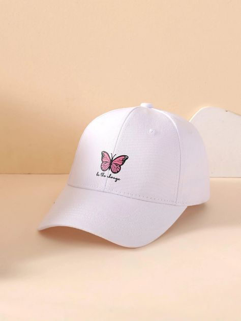 Slogan & Butterfly Print Baseball Cap | SHEIN USA Trendy Caps, Happy Birthday Cards Handmade, Women Baseball Cap, Cool Rings For Men, Stationery Obsession, Diy Graduation Cap, Angel Fashion, Luxury Hats, Women Baseball