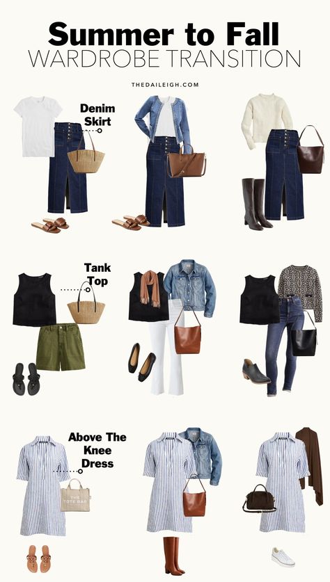 Summer To Fall Capsule Wardrobe, Clothing Style Guide, Casual 50s Outfits For Women, Fall Over 50 Outfits, Summer To Autumn Outfits, Transitional Outfits Summer To Fall, Family Gathering Outfit, Clothes Basics, Summer Autumn Outfit