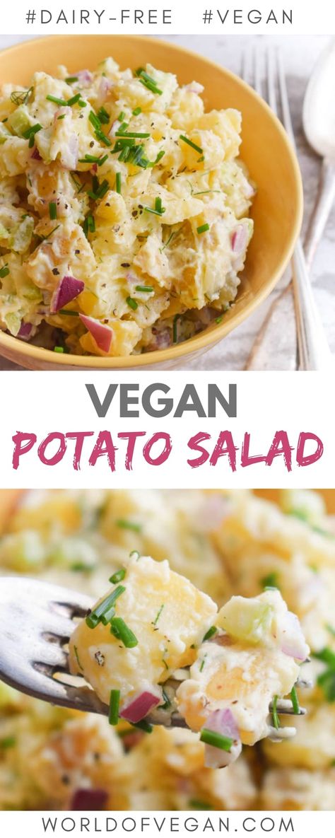 Vegan Potato Salad Recipe, Chaotic Kitchen, Vegan Potatoes, Vegan Potato Salad, Potatoes Salad, Potato Salads, Vegan Potato Salads, Salad Vegan, Resep Salad