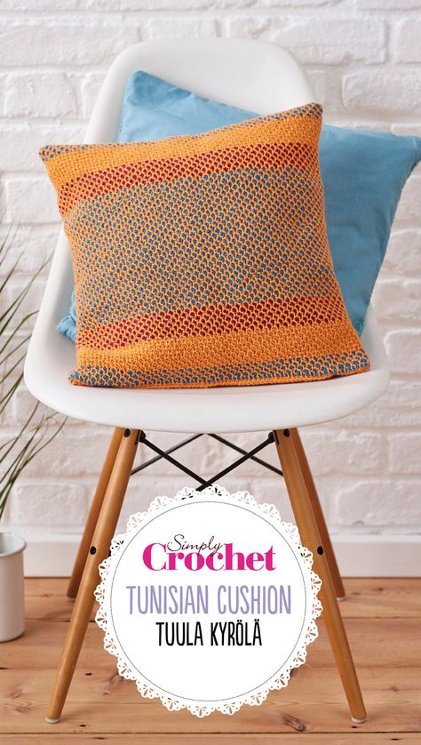 Sitting pretty with Tunisian Crochet Crochet Pillow Cases, Crochet Cushion Pattern, Honeycomb Stitch, Simply Crochet, Crochet Pillows, Crochet For Home, Crochet Magazine, Crochet Cushions, Crochet Pillow