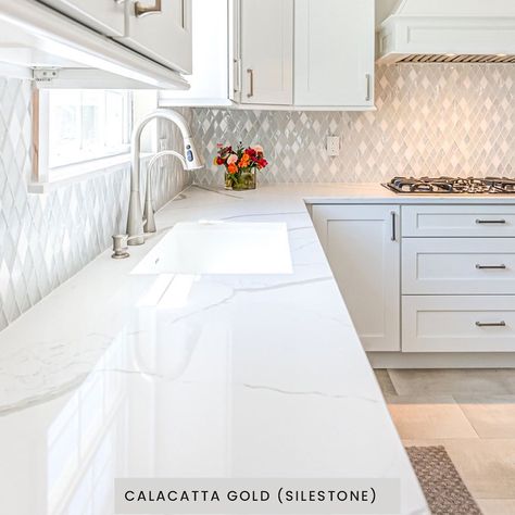 SKY Marble & Granite, Inc. | Calacatta Gold Quartz: Timeless beauty with golden veins on a pure white canvas. Elevate your space effortlessly. ✨ #CalacattaGold... | Instagram Calacatta Gold Quartz, Calacatta Gold, White Marble Countertops, House Renovation, Marble Granite, Marble Countertops, White Canvas, Pure White, White Marble