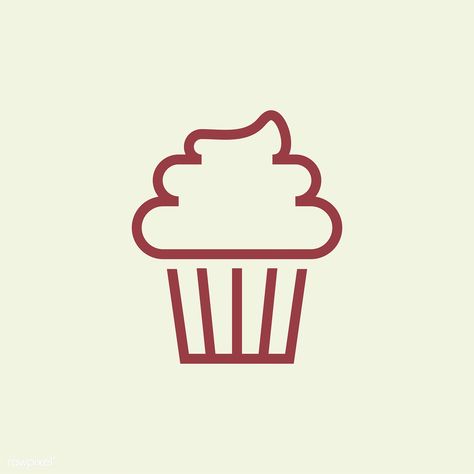 Cupcake with frosting icon vector | free image by rawpixel.com Cupcake With Frosting, Cafe Icons, Cupcake Logo Design, Cupcake Icon, Pastry Logo, Cafe Icon, Cupcake Vector, Cupcake Logo, Logo Design Feminine