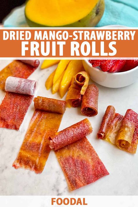 Strawberry Roll Ups, Fruit Leather Recipe, Easy Gluten Free Recipes, Zucchini Chips, Fruit Roll, Fruit Leather, Packaged Snacks, Fruit Roll Ups, Dried Mangoes