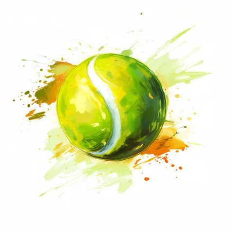 High-Res 4K Tennis Ball Clipart in Oil Painting Style Tennis Ball Art, Tennis Art Painting, Tennis Watercolor, Tennis Ideas, Ball Clipart, Publishing Industry, Tennis Art, Large Format Printing, Print Advertising