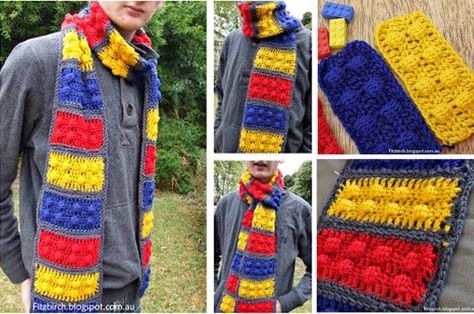 Create a lego scarf diy diy ideas diy crafts do it yourself diy projects lego lego scarf Crochet Lego, Crocheted Scarf, Crochet Scarf Pattern Free, All Free Crochet, Kids Scarf, Scarf Crochet Pattern, Lego Brick, Crochet For Kids, Scarf Pattern