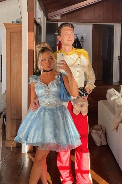 If you're looking for couples Halloween costume ideas, meet Cinderella and Prince Charming! Whether you're coordinating or needing a solo Halloween costume, this turned out sooo great. Tap to shop this cute Halloween costume idea!! Prince Charming Halloween Costume, Disney Prince Costume, Cinderella Prince Charming, Cinderella Halloween Costume, Prince Charming Costume, Cinderella And Prince, Cinderella Outfit, Cute Halloween Outfits, Cute Halloween Costume