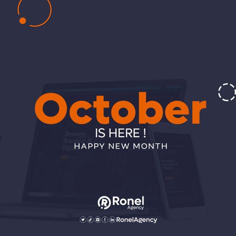 Happy New Month!🥳🥳🥳 Welcome to the 10th month of the year. We can't wait for you to see the goodies we have in store for you this month. Stick and stay, the brand harmonisers are back! #october #ronelagency #newmonth #digitalmarketing #socialmediamanagement #branding #strategy #logodesignservices Happy New Month October, New Month October, Welcome To October, October Design, Month October, Happy New Month, Branding Strategy, Lion Wallpaper, Id Design