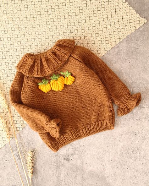 Cozy up your little one in Woonie’s unique handknitted sweater, featuring charming pumpkin embroidery—perfect for autumn adventures! #handknitted #babysweater #pumpkinsweater #ajoobaa # Woonie Handknitted Sweater, Autumn Adventures, Pumpkin Embroidery, July 11, Baby Sweaters, Little One, Hand Knitting, Embroidery, On Instagram