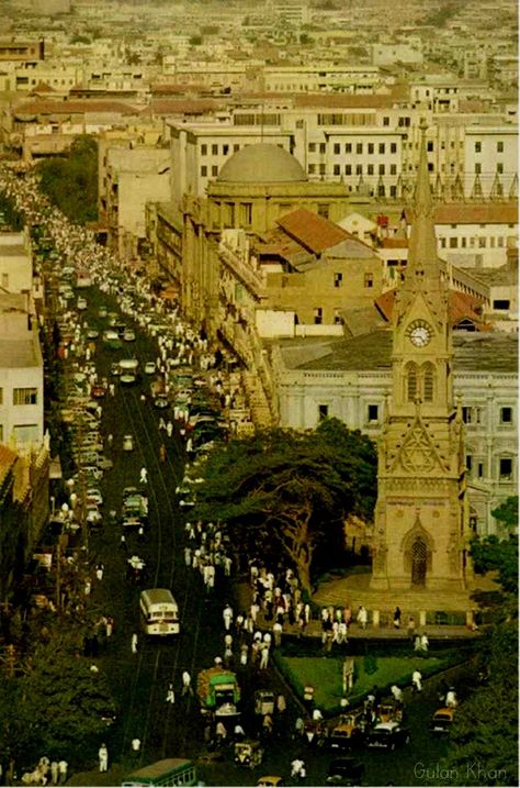 Old picture of Karachi Sindh Pakistan Iphone Wallpaper Clock, Pakistan International Airlines, East Pakistan, International Airlines, Karachi Pakistan, Economic Growth, City Pictures, Walled City, City Landscape