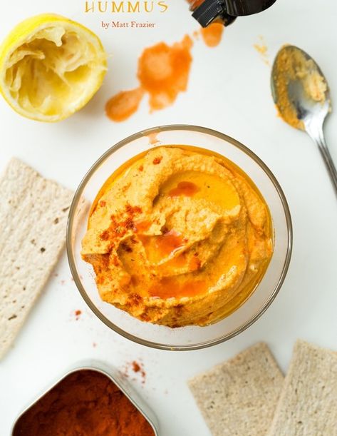 Buffalo Hummus Recipe, Flavored Hummus, Buffalo Hummus, No Meat Athlete, Pepper Hummus, Family Nutrition, Roasted Red Pepper Hummus, Red Pepper Hummus, Fingerfood Party