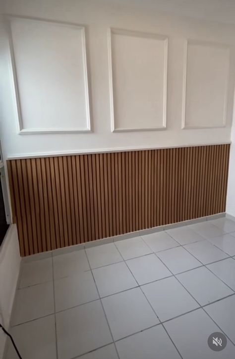 Slat Half Wall, Half Wall Wood Paneling, Half Wood Panel Walls, Stylish Bedroom Design, Diy Home Furniture, Stylish Bedroom, Wood Panel Walls, Slat Wall, Cozy Place