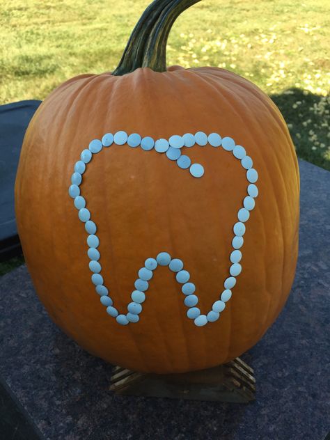 Dentistry, Dentist Dental Halloween, Pumpkin Painting, Trunk Or Treat, Painted Pumpkins, Halloween Pumpkin, Halloween Pumpkins, Trunk, Pumpkins, Paintings