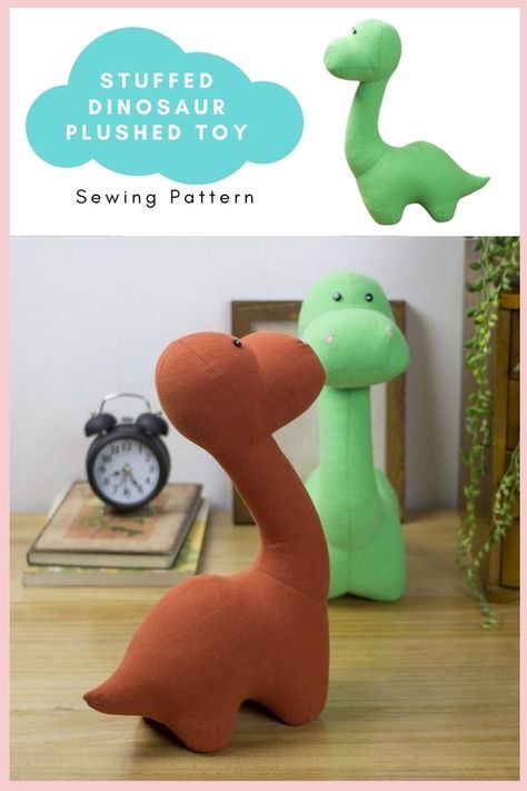 Stuffed Dinosaur Plushed Toy sewing pattern. This is a super cute and very popular pattern that is relatively simple to make as it includes only seven pieces, however, what you get is a cute dinosaur with a perfect figure. Stuffed Bear Sewing Pattern Free, Plush Dinosaur Pattern, Dinosaur Sewing Projects, Free Dinosaur Sewing Pattern, Dinosaur Stuffed Animal Pattern Free, Stuffed Dinosaur Pattern Free, Stuffed Dinosaur Pattern, Dino Sewing Pattern, Dinosaur Sewing Pattern Free