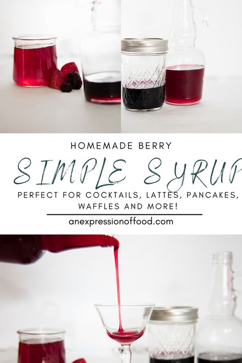 Saskatoon Berry Syrup, Fruit Simple Syrup Recipe, Diy Syrup, Berry Syrup, Orange Simple Syrup, Strawberry Simple Syrup, Berry Cocktail, Berry Pancakes, Saskatoon Berry