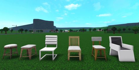 Three of them are my own idea, though I’m unsure if anyone has made/used them before in the past, so creds to the original owners of this idea! | TAGS : #roblox #welcometobloxburg #bloxburg Bloxburg Chair Custom, Chair Decals Bloxburg, Custom Builds Bloxburg, Bloxburg Chair Design, Custom Chairs Bloxburg, Custom Chair Bloxburg, Bloxburg Lighting, Bloxburg Custom Chair, Bloxburg Custom Door