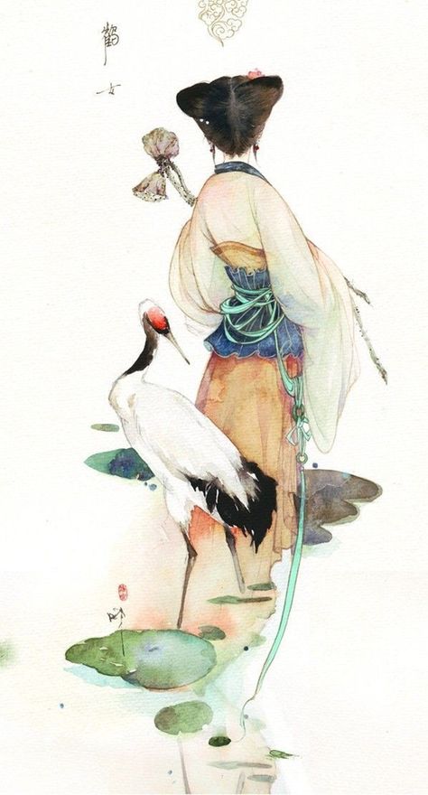 Ikan Koi, Geisha Art, Art Asiatique, Japon Illustration, 캐릭터 드로잉, Art Japonais, Japanese Painting, Japan Art, Chinese Art