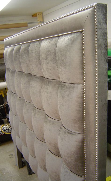 Fabric Upholstered Headboard - Photo ID# DSC06548f | Flickr Fabric Upholstered Bed, Diy Headboard Upholstered, Bed Headboard Design, تصميم للمنزل العصري, Bilik Tidur, Padded Headboard, Versace Home, Diy Headboard, Bed Furniture Design