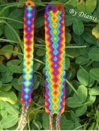 Photo of normal pattern#3824 - friendship-bracelets.net Friendship Bracelet Patterns Rainbow, Bracelet Patterns Rainbow, Brazilian Bracelet, String Friendship Bracelets, Chevron Friendship Bracelets, Friendship Bracelet Patterns Easy, Bead Loom Designs, Diy Bracelets Tutorials, Friendship Bracelets Designs