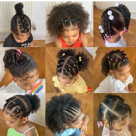 Black Baby Girl Hairstyles, Baby Girl Hairstyles Curly, Cute Toddler Hairstyles, Kids Curly Hairstyles, Lil Girl Hairstyles, Girl Hair Dos, Toddler Hairstyles Girl, Natural Hairstyles For Kids, Girls Natural Hairstyles