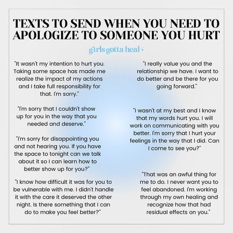 6 text to send when you need to apologize to someone you hurt Things To Say Sorry To Your Boyfriend, How To Say Sorry To Ur Boyfriend, Apology Text To Friend, Apology Letter To Old Friend, Texts To Make Him Feel Better, Words To Apologize To Your Boyfriend, Apology Letter To Best Friend Text, Apology Text For Him, Good Apologies Texts