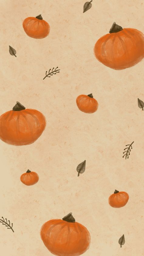 Leaves Wallpaper Iphone, Pumpkins And Leaves, Autumn Leaves Wallpaper, Pumpkin Wallpaper, Pumpkin Drawing, Cute Fall Wallpaper, Minimalist Watercolor, Fall Background, Leaves Wallpaper