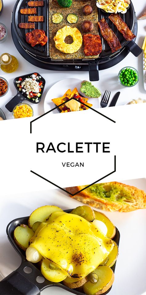 Veganes Raclette Vegetarian Raclette Ideas, Raclette Ideas, Raclette Recipes Dinners, Vegan Fondue, Raclette Recipes, Vegan Wine, Food L, Vegan Bacon, Vegan Eggs