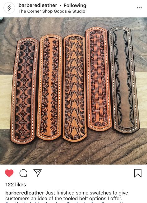 Leather Tooled Bracelet, Stamped Leather Belt, Belt Patterns, Leather Working Projects, Custom Leather Work, Custom Leather Belts, Leather Working Patterns, Steampunk Leather, Leather Working Tools