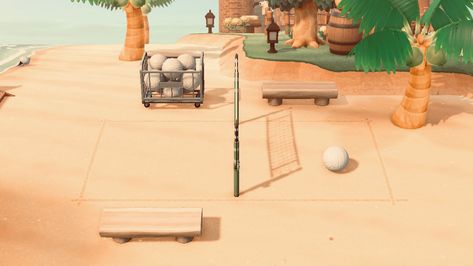 Sand Paths Animal Crossing, Acnh Volleyball Court Design, Acnh Beach Volleyball Court Design, Animal Crossing Volleyball Court Code, Animal Crossing Beach Volleyball Court, Volleyball Court Acnh, Beach Animal Crossing Code, Beach Design Acnh, Beach Island Animal Crossing