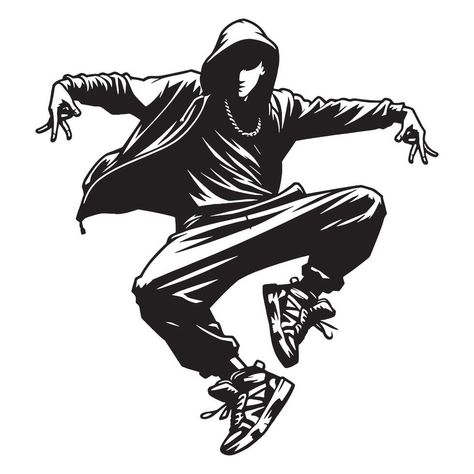 Hip Hop Drawing, Dance Illustration, Dance Hip Hop, Dance Vector, Freestyle Dance, Stencil Art, Hip Hop Dance, Vector Art, Illustration Art