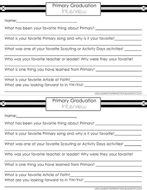 This would be cute to have the kids fill out before I meet with them. Lds Primary Presidency, Primary Secretary, Teacher Interview, Primary Presidency, Crafts Printable, Funny Interview, Lds Lessons, Activity Day Girls, Primary Chorister