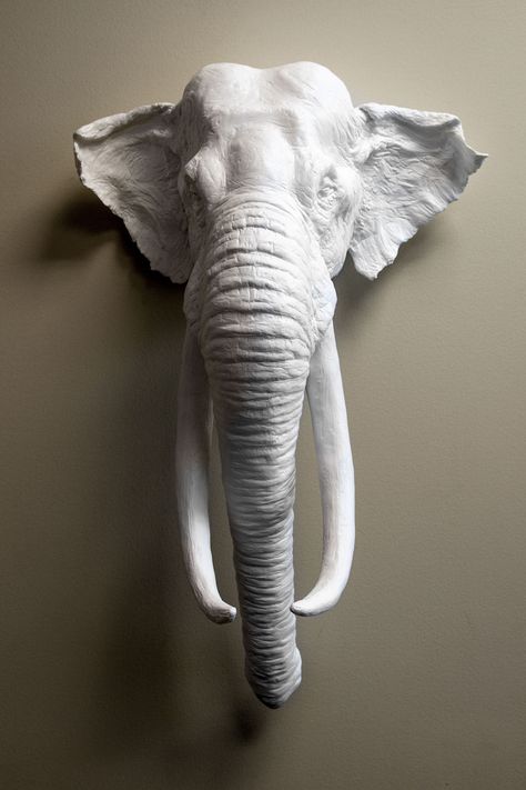 My latest sculpture, The Patriarch. Elephant head wall-mount, resin cast. - Imgur Ceramic Animal Heads Wall, Elephant Relief Sculpture, Wall Mounted Animal Heads, Elephant Head Sculpture, Abstract Elephant Sculpture, Elephant Face, Ceramic Elephant, Elephant Sculpture, Wall Mask