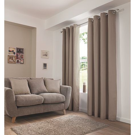 Eyelet Curtains - Mink | Home | George Mink Curtains, Beige Curtains Living Room, Cream Living Rooms, Brown Curtains, Beige Curtains, Plain Curtains, Beige Living Rooms, Luxury Curtains, Eyelet Curtains