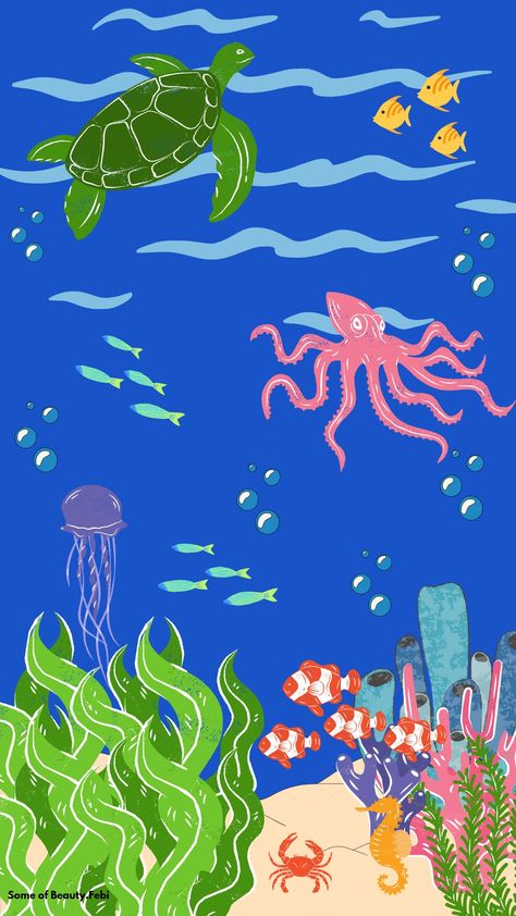 Under the sea. Under The Sea Wallpaper, Book Animation, Flip Book Animation, Sea Colour, Aesthetic Phone, Flip Book, Aesthetic Photo, Blue Ocean, Under The Sea