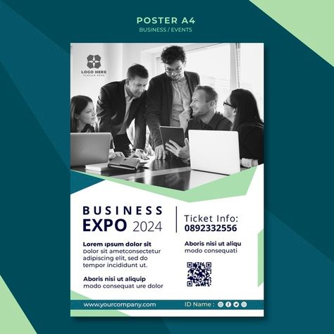 Poster for business expo Free Psd | Free Psd #Freepik #freepsd #flyer #poster #business #template Poster For Business, Poster Frame Design, Free Psd Poster, Poster Business, Graphic Design Posters Layout, Event Poster Template, Restaurant Poster, Business Workshop, Poster Template Free