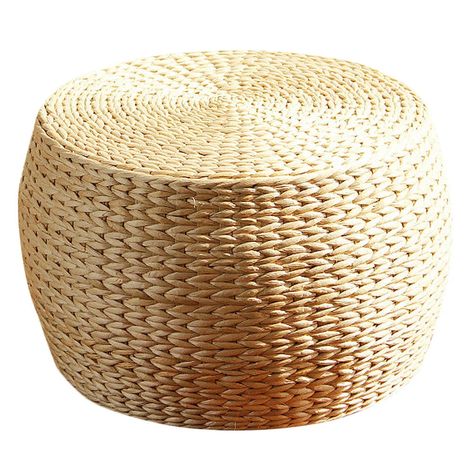 Rattan Ottoman Stool $88.91 bit.ly/3hCYQMU Japanese Chair, Rattan Ottoman, Round Footstool, Small Ottoman, Small Stool, Floor Pouf, Round Stool, Knit Throw Blanket, Round Ottoman